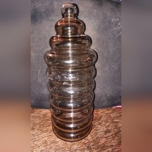 Vintage Holmegaard Jacob Bang Primula Smoky Glass Canister Apothecary Jar MCM